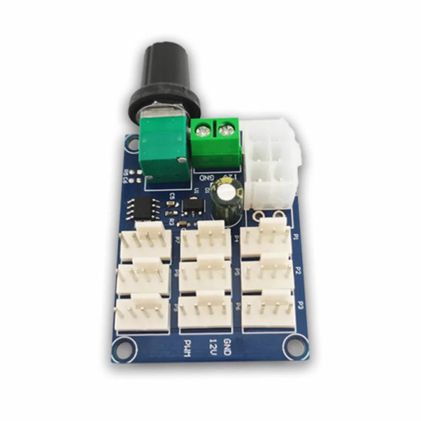 9 Kanal Dc 12V Pwm Fan Hız Kontrol Kartı Klemens Atx Besleme Soket Pot Kontrol Bilgisayar Pc Cpu - 5