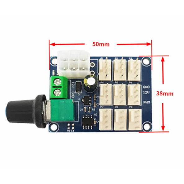 9 Kanal Dc 12V Pwm Fan Hız Kontrol Kartı Klemens Atx Besleme Soket Pot Kontrol Bilgisayar Pc Cpu - 8