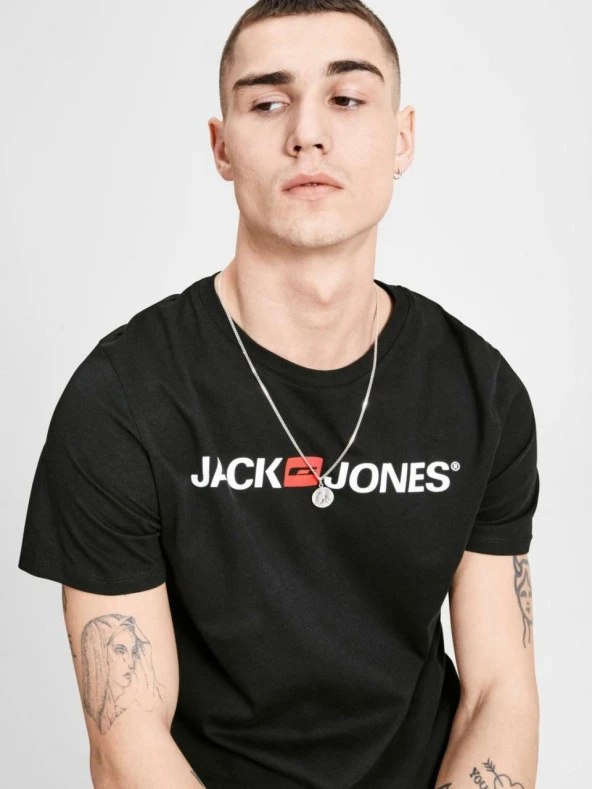 Jack Jones Logo Crew Neck Noos Erkek Tişört 12137126 - 6