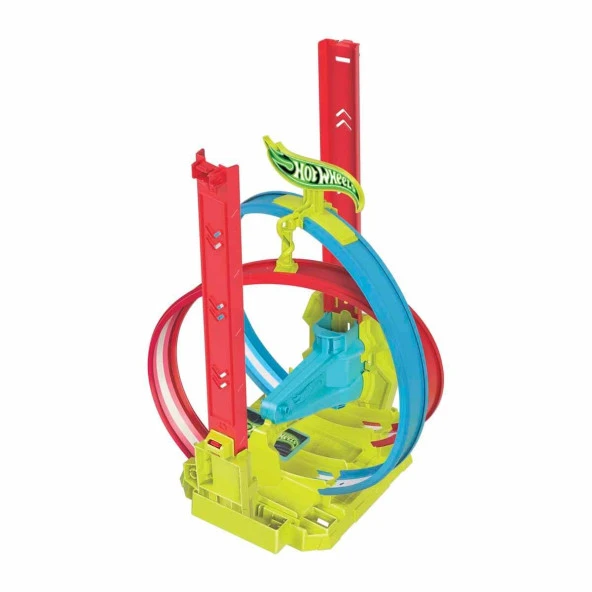 Orjinal Hot Wheels Neon Yarışlar Çifte Çemberde Yarış Seti - Resim 4