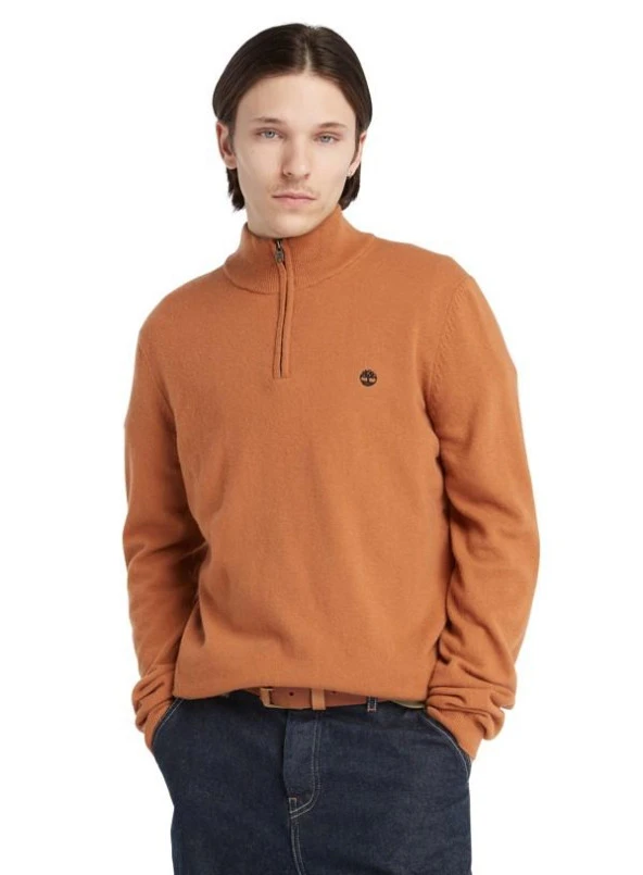 Timberland 1/4 Zip Erkek Merino Kazak - 5