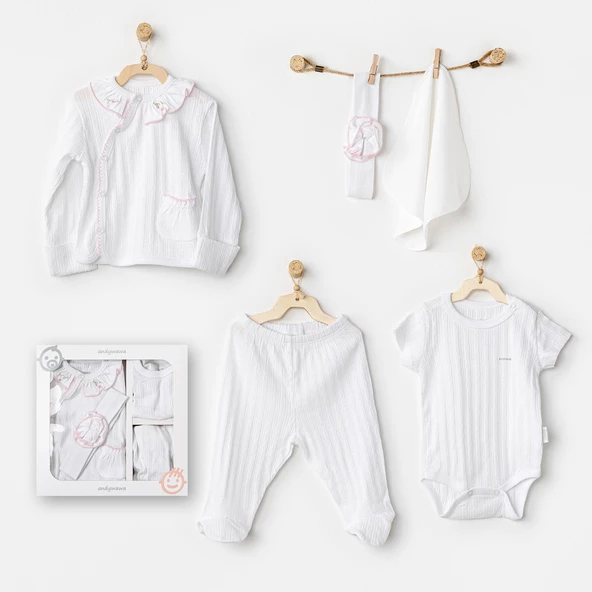 Kız Bebek Hastane Çıkışı 5 Parça Newborn Set Have A Nıce Day AC24650