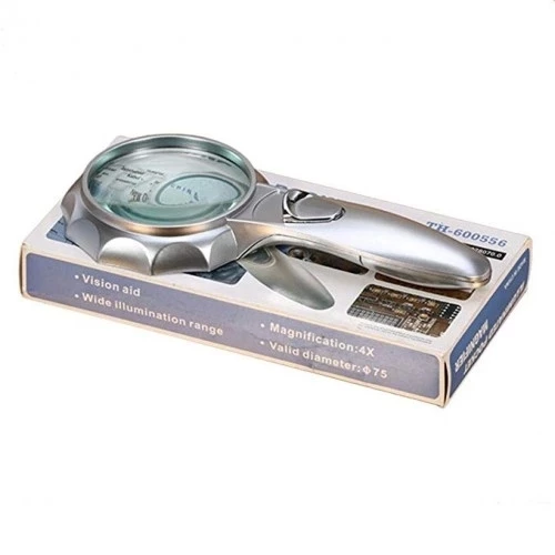 -4x 6 Led Işık Aydınlatma 75mm Optik Lens El Büyüteç - 2