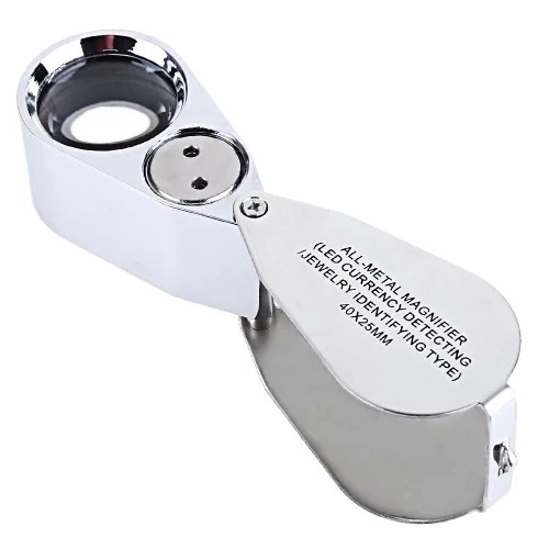 - Kontrol, Için özel Kutulu Metal ışıklı Lup 40x25