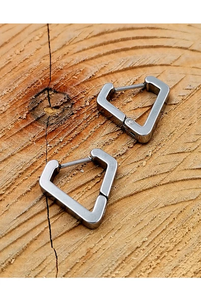 316 L Çelik Gümüş Renk   Unısex Küpe Çap 1 cm ürün görseli 1
