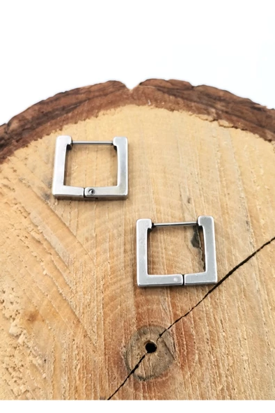 Gümüş Renk Figürlü Çelik  Küpe ürün görseli 1