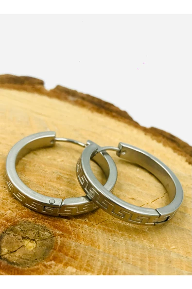 Gümüş Renk Figürlü Çelik  Küpe ürün görseli 1