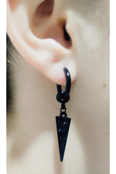 Çelik Figürlü Sallantılı Unısex Küpe ürün görseli 1