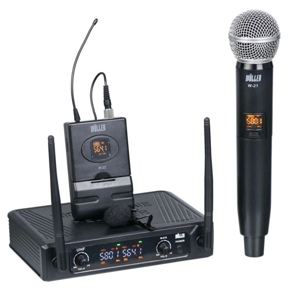 Wöller W-216ey Uhf 2 Kanal El + Yaka Kablosuz Mikrofon Sistemi