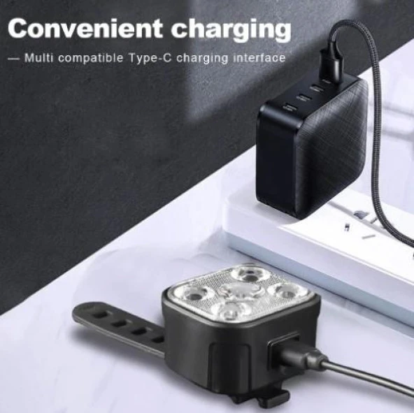 Forte Gt 6167 Bisiklet Ön-Arka Far USB Şarjlı Stop Lambası Aydınlatma Işık Seti Ön Arka Far Seti - 6