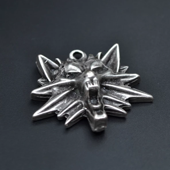 Witcher 3 Boyutlu Kolye Ucu - Antik Gümüş Kaplama - Kod:25 ürün görseli