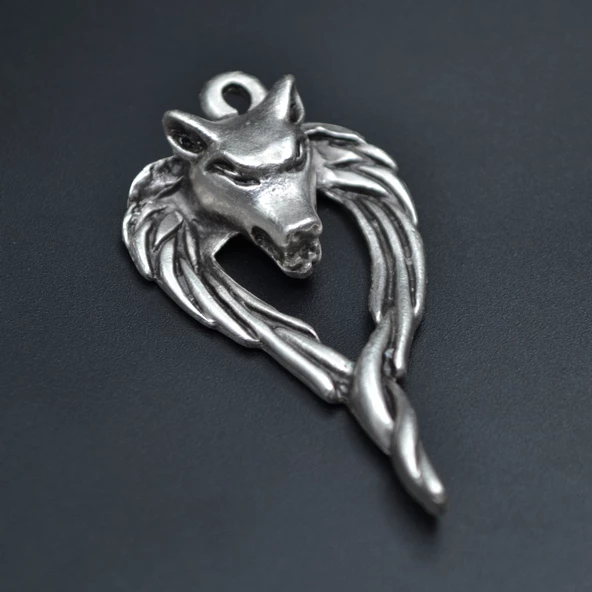 Anubis Ölüm Ve Ceza Tanrısı Kolye Ucu - Antik Gümüş Kaplama - Kod:23 ürün görseli