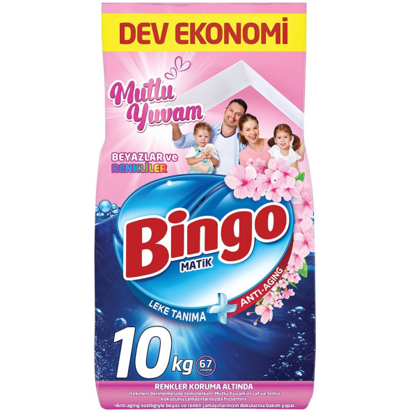 Bingo Toz Matik Çamaşır Deterjanı Mutlu Yuvam 10 Kg.