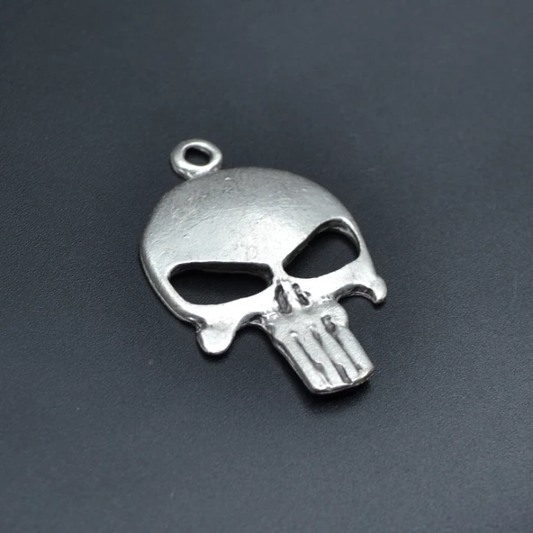Punisher Cezalandırıcı Kolye Ucu - Antik Gümüş Kaplama - Kod:118 ürün görseli