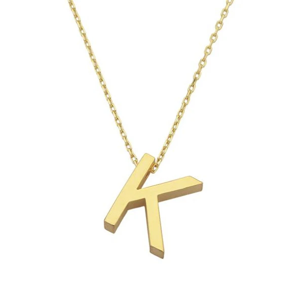 Altın K Harf Kolye 2,64 Gram - 1