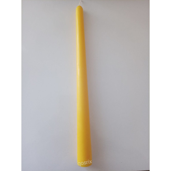 qosrix Sarı Şamdan Mumu 1. Kalite Doğal Kokulu Uzun Çubuk Konik Mum 1 Adet - Resim 4