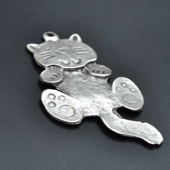 Kedi Kolye Ucu - Antik Gümüş Kaplama - Kod:188