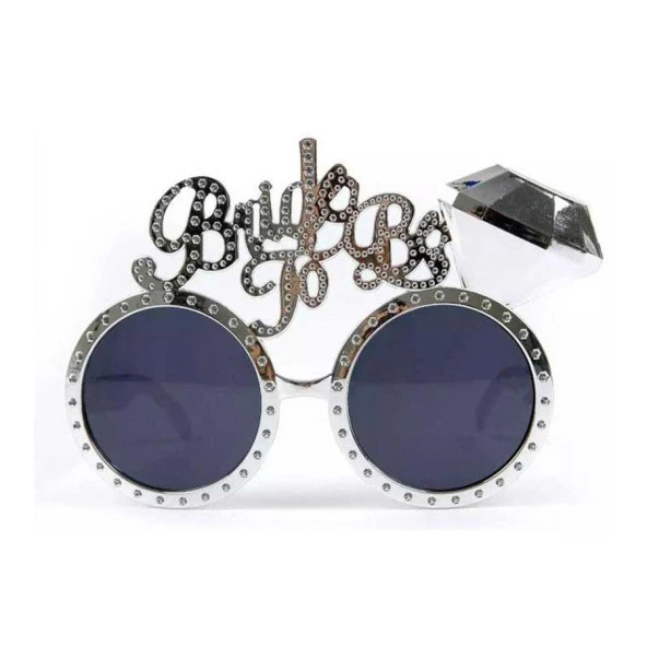 Gümüş Renk Bride To Be Yazılı Gelin Gözlüğü 15x10 cm ürün görseli 1