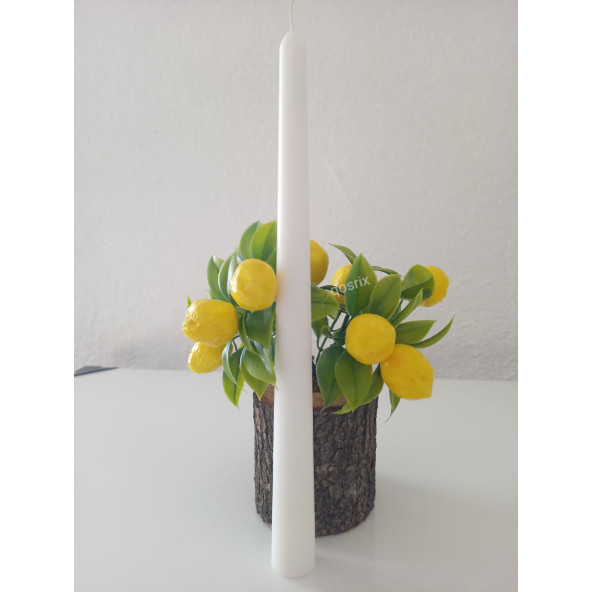 qosrix 3'lü Beyaz Şamdan Mumu 1. Kalite Doğal Kokulu Uzun Çubuk Konik Mum - Resim 4