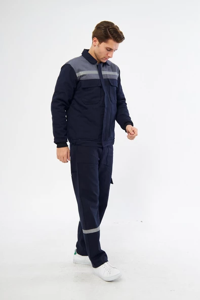 Mervem İş Takımı 7/7 Gabardin Kapitoneli Reflektörlü - 3