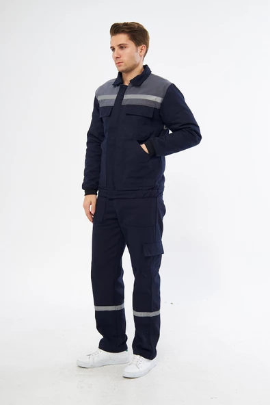 Mervem İş Takımı 7/7 Gabardin Kapitoneli Reflektörlü - 2