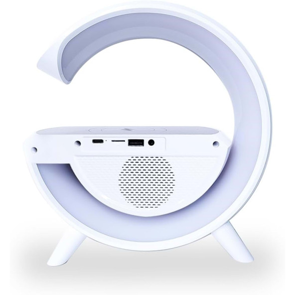 TT BT-3401 G-Tasarımlı RGB Kablosuz Şarj Özellikli Dijital Saatli Bluetooth Hoparlör USB /FM /TF Kart /AUX - 4