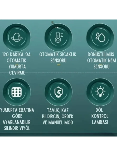 Tosbai Evonest Kuluçka Makinesi 110-130 Tavuk Yumurtalı 5 Programlı Nem Göstergeli (Ücretsiz Danışmanlık Hizmeti) - 7