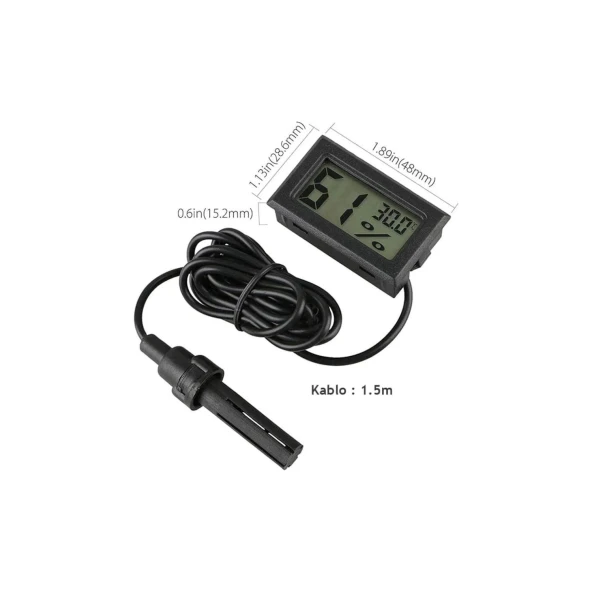 Dijital Ekran Sıcaklık Ve Nem Ölçer - Termometre Higrometre Kuluçka - 2