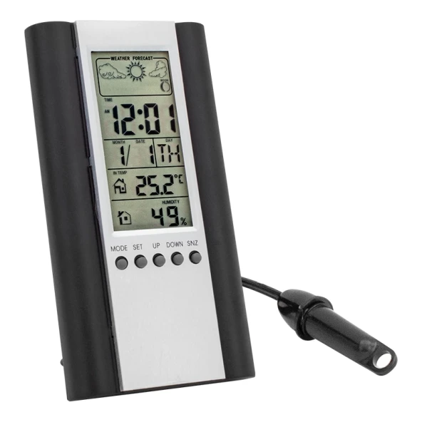 Pm-6107 Sıcaklık Nem Ölçer Termometre Saat-alarm