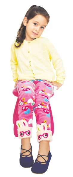 Daymod Desen 9 Çocuk Aksesuarlı İçi Tüylü Kışlık Peluş Tayt