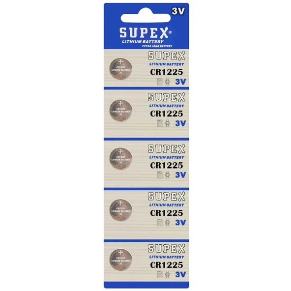 Supex Cr1225 3 Volt Lityum Pil 5li Paket Fiyatı