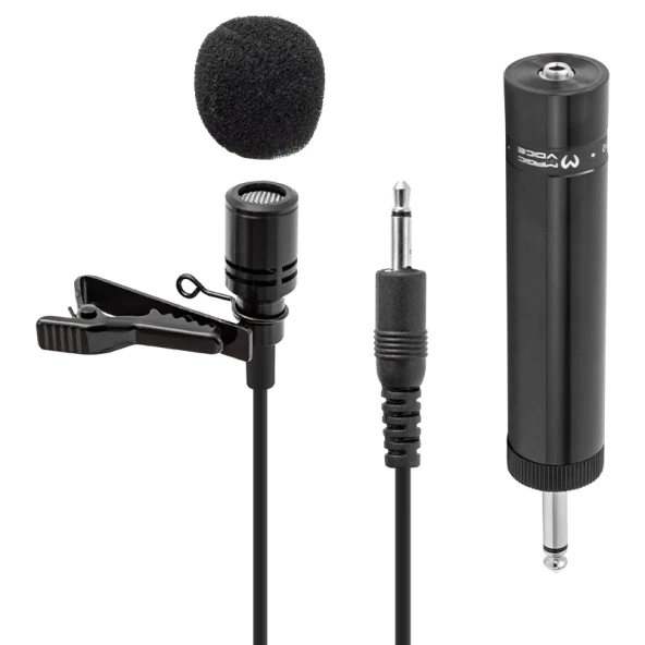 Magıcvoıce Mv-390 Çantalı 5 Metre Kablolu Hassas Yaka Mikrofonu