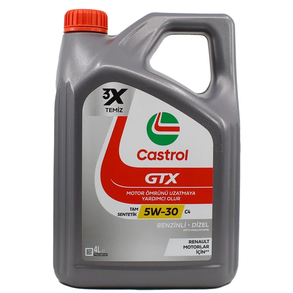 Castrol GTX 5W-30 C4 4 Lt Tam Sentetik Partiküllü Motor Yağı