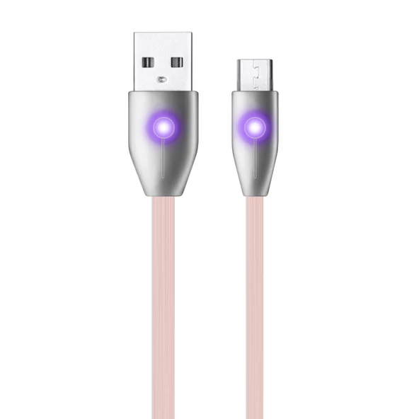 LinkTech K484 Micro USB Yassı Işıklı 1.2mt Şarj ve Data Kablosu - 3