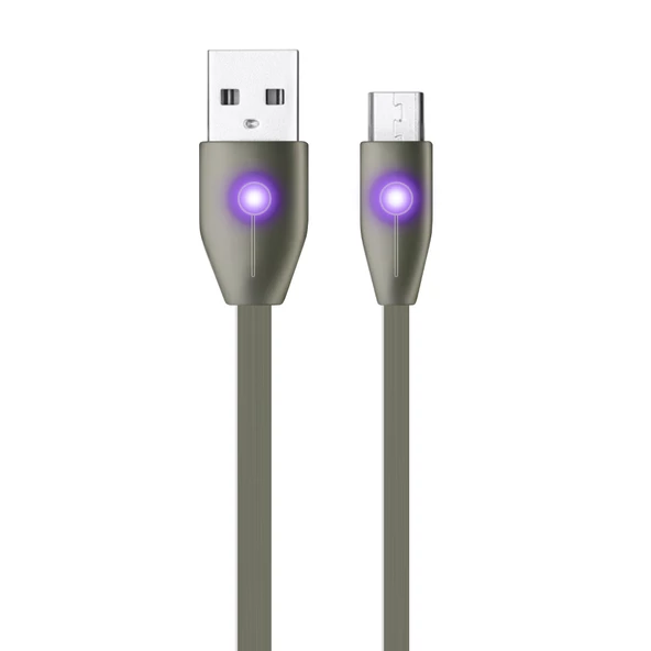 LinkTech K484 Micro USB Yassı Işıklı 1.2mt Şarj ve Data Kablosu - 4