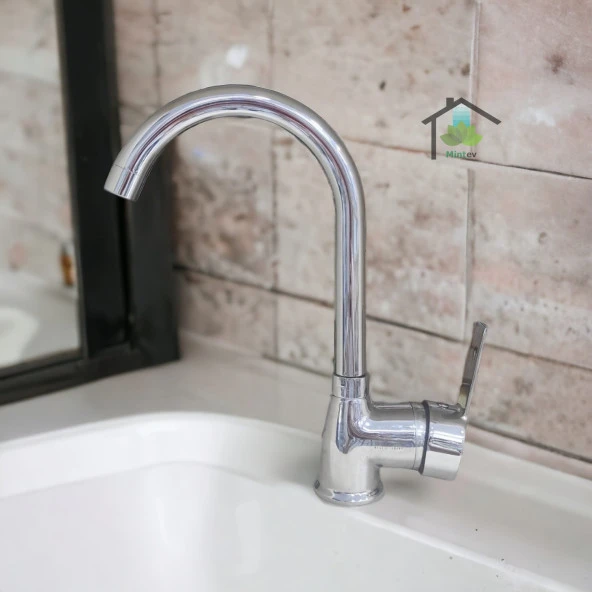 Krom Baston Borulu Komple Set Yerli Üretim Mutfak Evye Lavabo Banyo Bataryası - 3