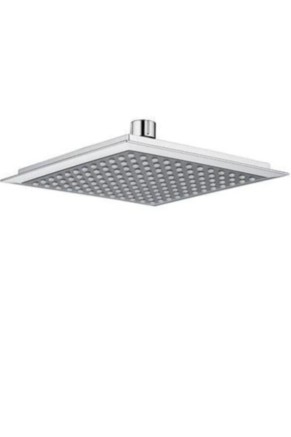 Ens Kare Tepe Duş Başlığı ve El Duşu Krom Duş Başlığı Siyah Renk Banyo Seti - 2