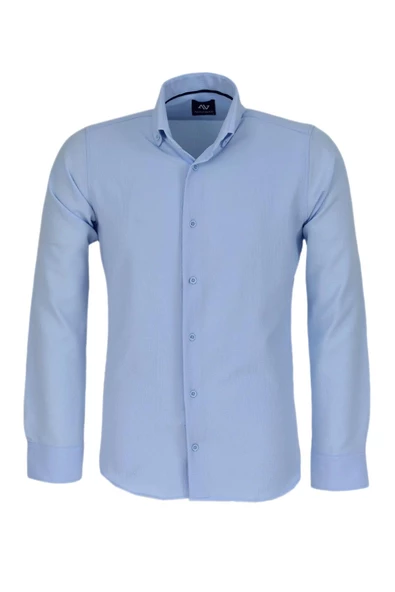 Erkek Spor Gofre Uzun Kol Gömlek BGL-ST03533 - Resim 8