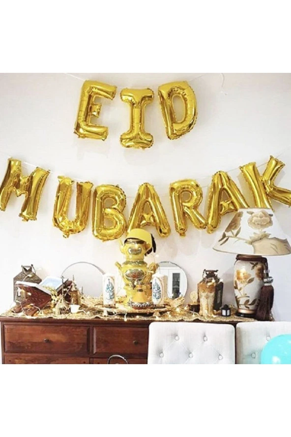 Eid Mubarek Folyo Balon Seti 16 ınc