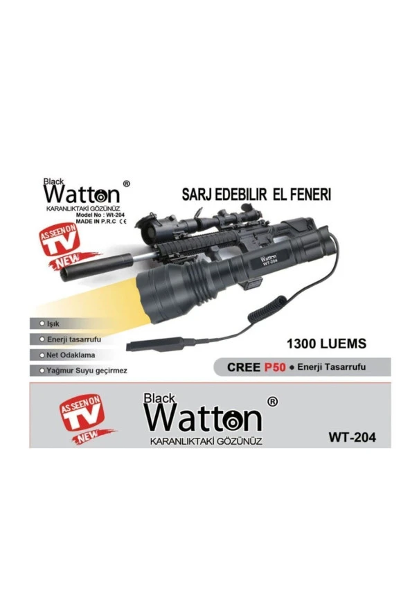 Watton Wt-204 Özel Sarı Renk P50 Led Profesyonel Tüfek Feneri - 5