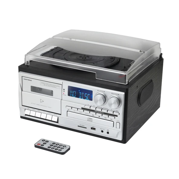 Knstar KN-110 Siyah Bluetooth Kumandalı Cdli Kaset USB Radyo 33-45-78 Plaklar Çalar Pikap - 2