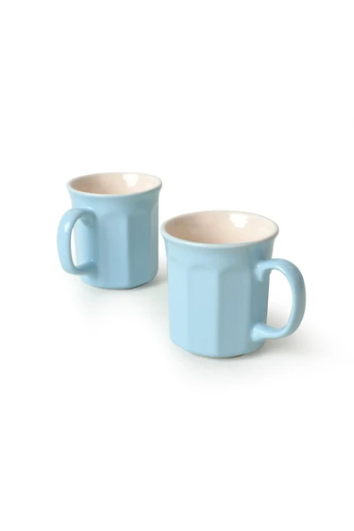 Keramika Mavi/Krem Herakles Kupa 9 Cm 6 Adet 405/030 - 3