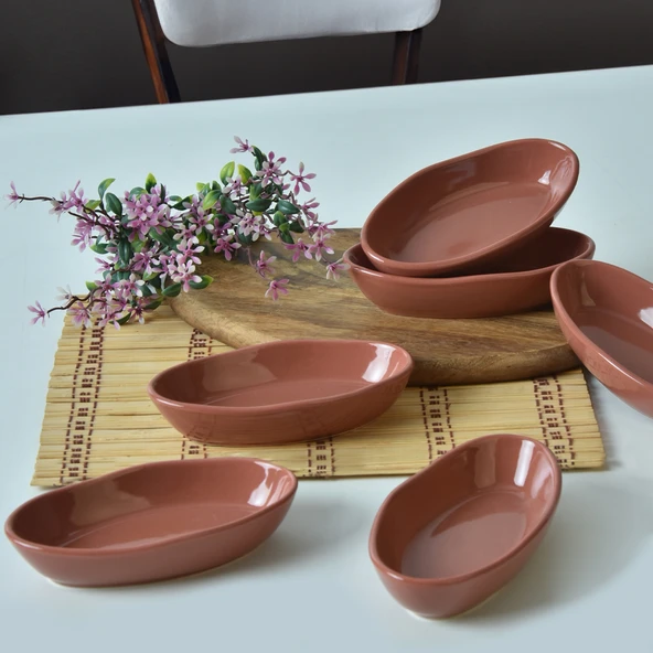 Keramika Kızıl Kahve Deniz Çerezlik 14 Cm 6 Adet 607