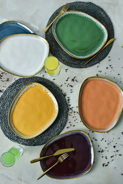 Keramika Shizen Mix Tetra Servis Tabağı 30 Cm 6 Adet