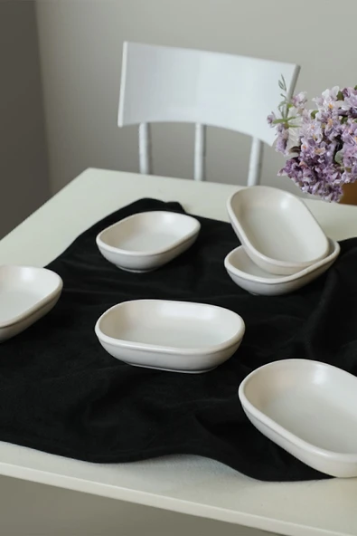 Keramika Mat Beyaz Noyan Çerezlik 11 Cm 6 Adet 022