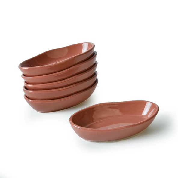 Keramika Kızıl Kahve Deniz Çerezlik 14 Cm 6 Adet 607 - 2