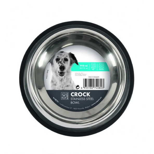 M-Pets Crock Çelik Mama ve Su Kabı L - Resim 2