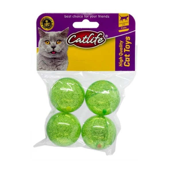 202470 Catlife Plastik Zilli Top Kedi Oyuncağı 4lü