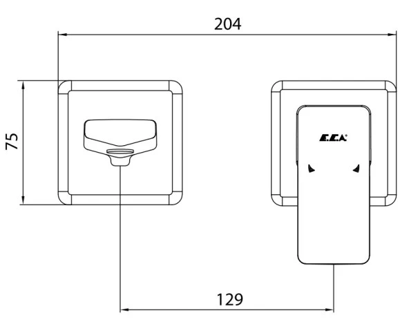 ECA Royal Ankastre Lavabo Bataryası Sıva Üstü Çift Rozet Mat Siyah 102167621C1-KK - Resim 2