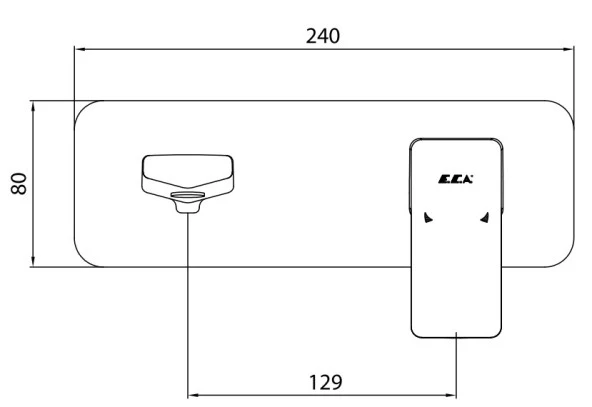 ECA Royal Ankastre Lavabo Bataryası Sıva Üstü Tek Rozet Mat Siyah 102167621C1-K - Resim 2